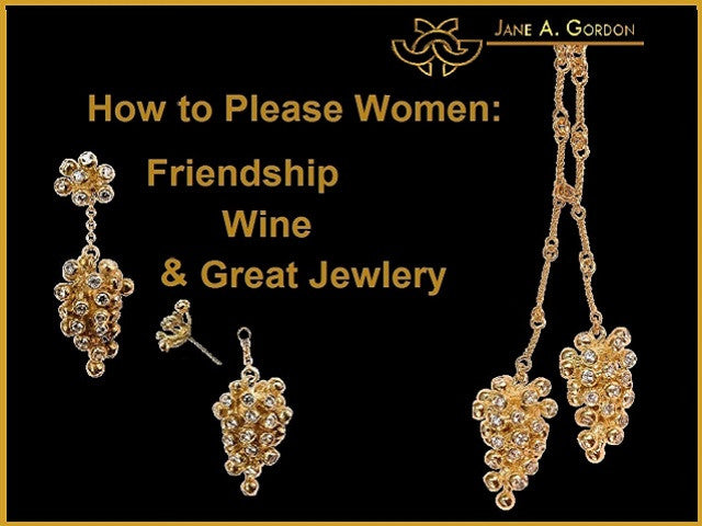 Grapes Necklace-18K Gold with Diamonds, Lariat Style on Hand-made Chain-10