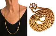 Stunning Baht Chain Necklace from Thailand- 24K Gold, 27" long- Unisex-0