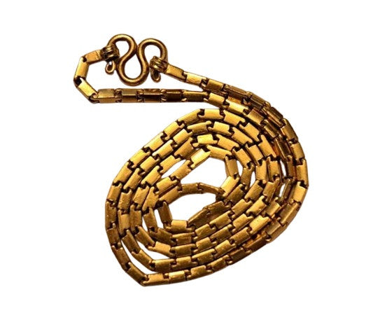 Stunning Baht Chain Necklace from Thailand- 24K Gold, 27" long- Unisex-3