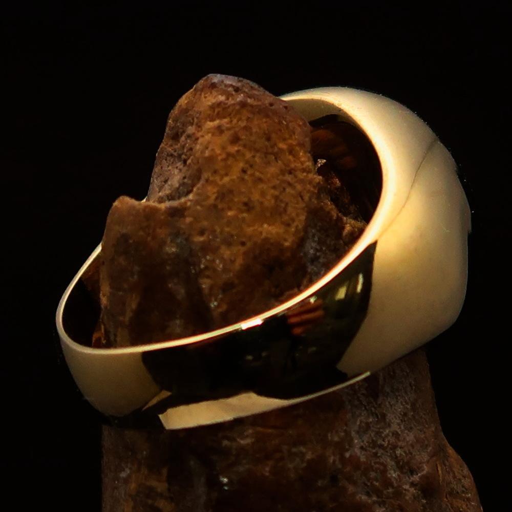 Perfectly crafted Men's Solid Line Pentagram Ring Black - Brass