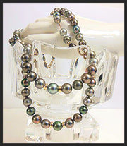 Tahitian Pearl Mega Set-Round-Multi Color-Interchangeable Necklace/Bracelet, Earrings/Pendant-10