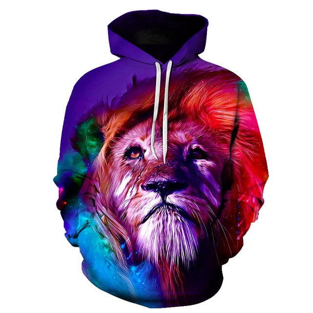 Novelty Flame Lion Hoodie Men's Animal Men's Clothing Flame Hoodie Sweatshirt Sweatshirt 3D Hoodie Sportswear Unisex clothing