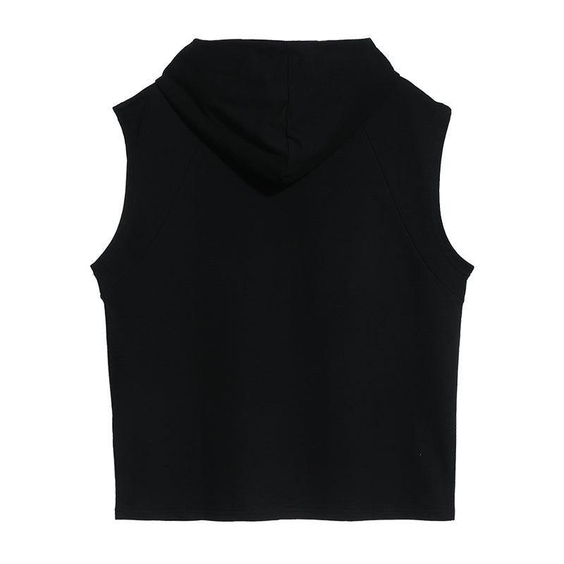 Summer Men Tank Top Casual Loose Sleeveless Hooded Tops Tees Shirts Sportswear Hoodie Mens Clothing